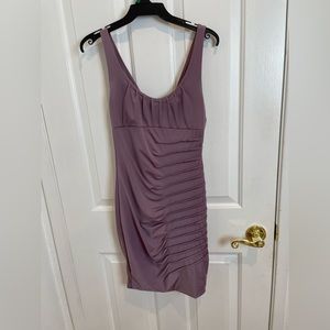 Bebe purple lilac rouched dress XS